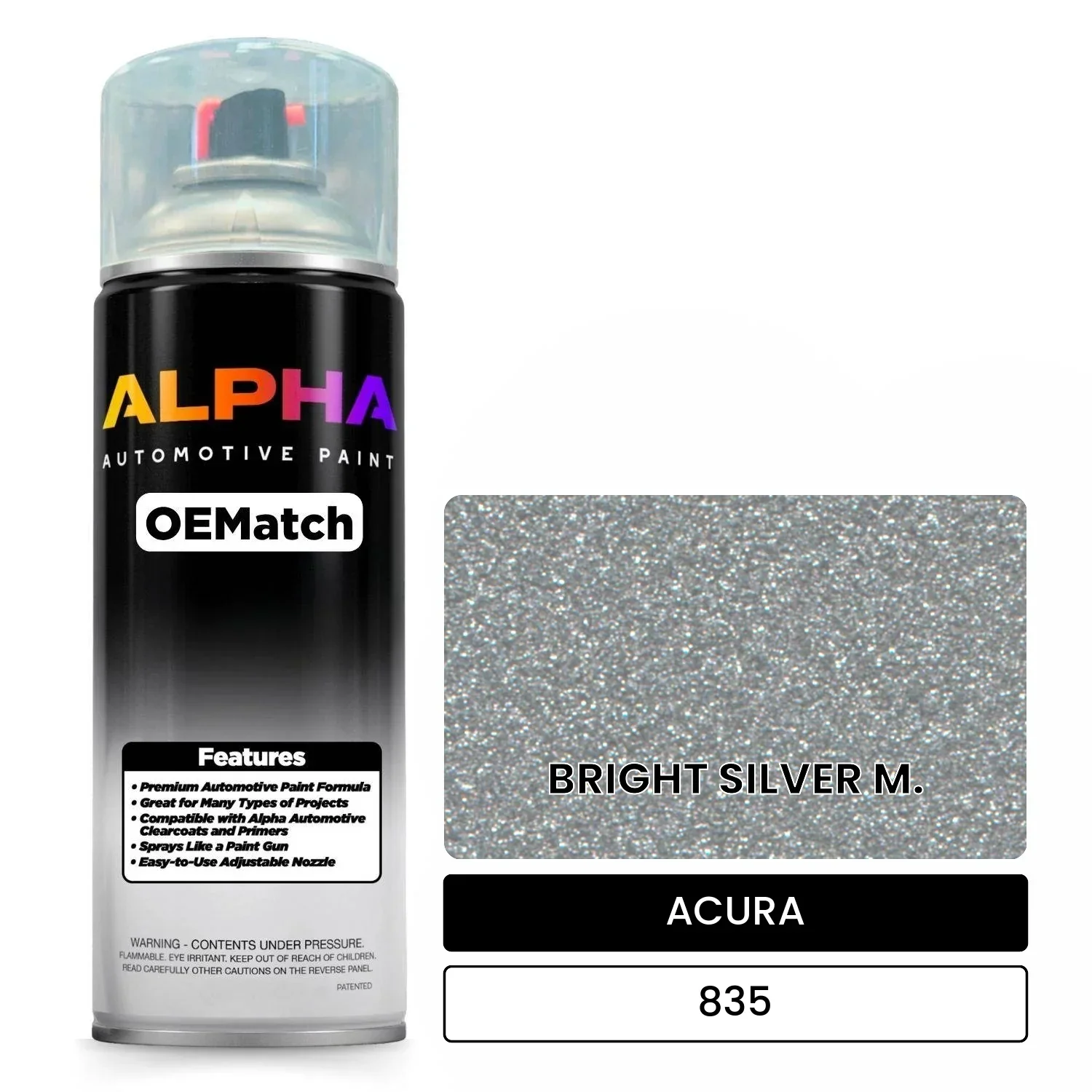 ACURA BRIGHT SILVER M. 835 | OEMatch Automotive Spraycan