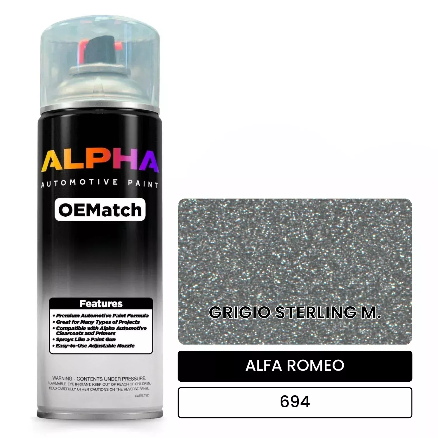 ALFA ROMEO GRIGIO STERLING M. 694 | OEMatch Automotive Spraycan