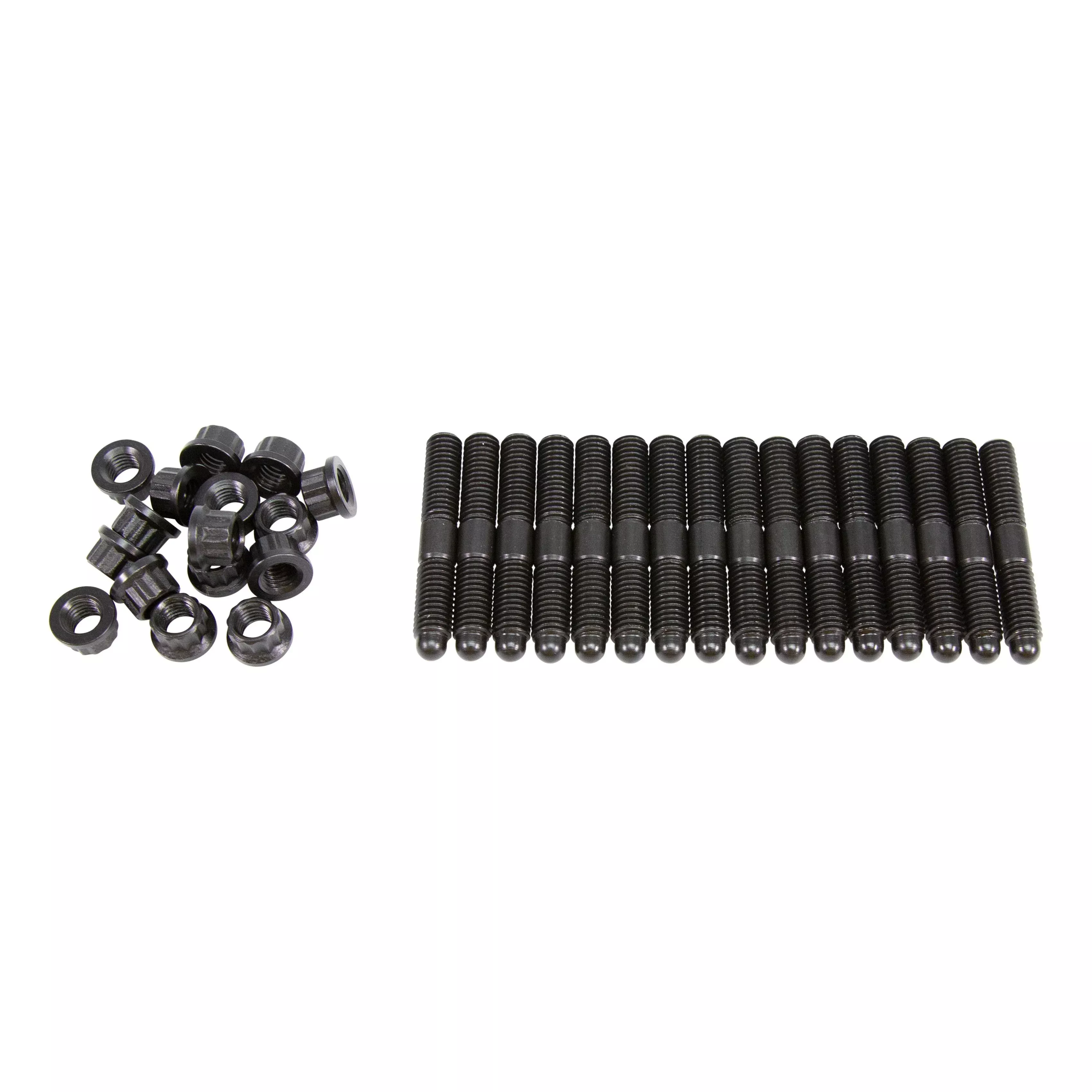 Competition Cams 4587-KIT M8x1.25 threads on both sides. 52mm Overall Stud Length. 12 Point flange nuts