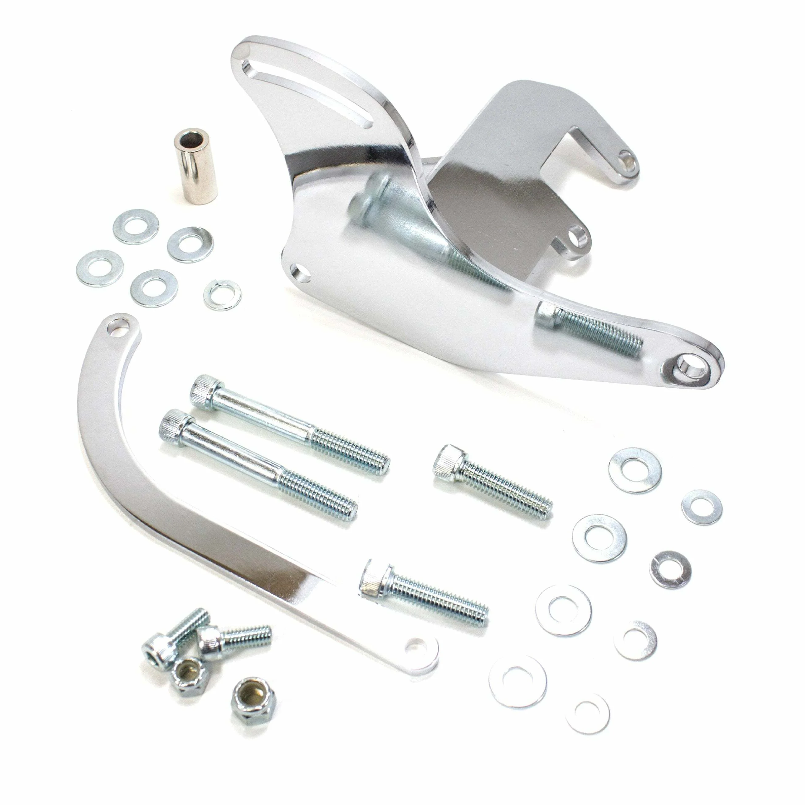 Racing Power Company R3834 Sb chevy driver side alternator bracket - chrome
