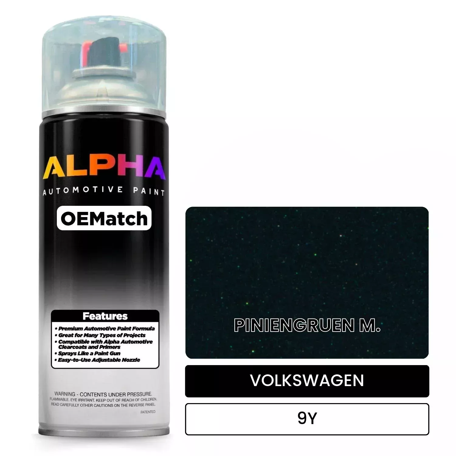 VOLKSWAGEN Pine Green Metallic 9Y | OEMatch Automotive Spraycan