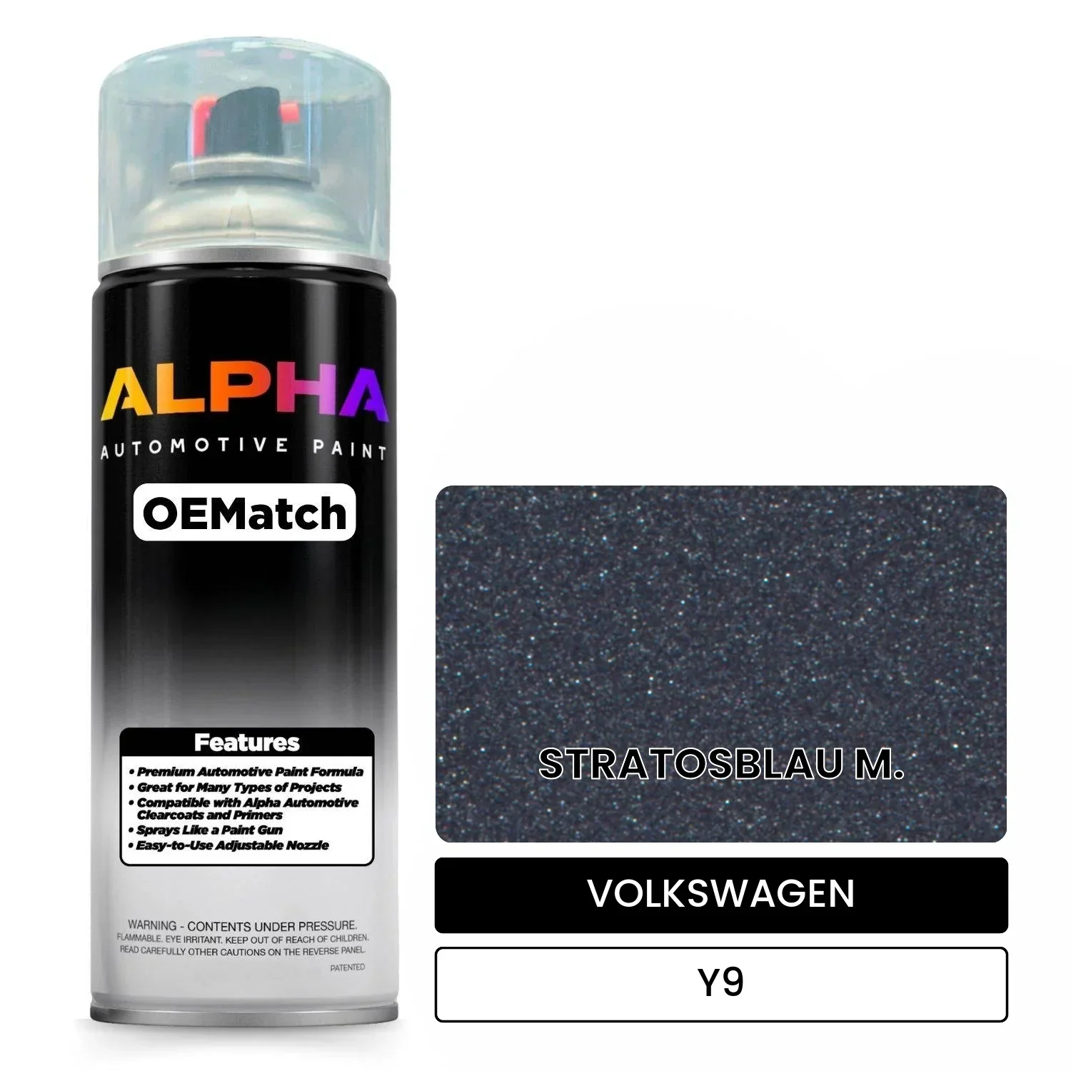VOLKSWAGEN Stratos Blue Metallic Y9 | OEMatch Automotive Spraycan