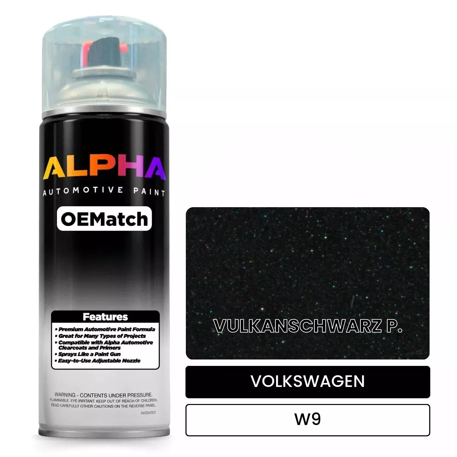VOLKSWAGEN Vulcan Black Pearl W9 | OEMatch Automotive Spraycan