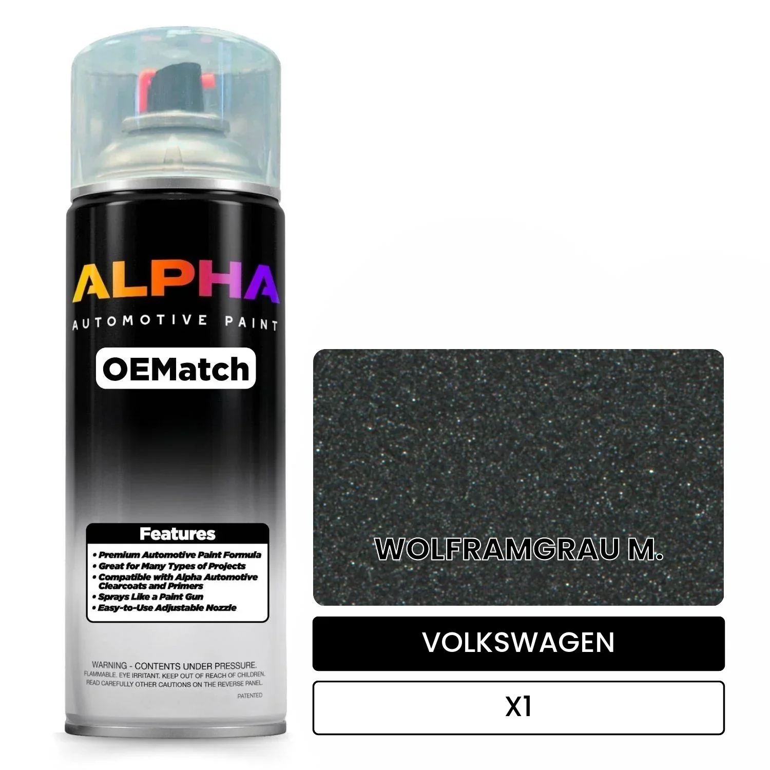 VOLKSWAGEN Wolfram Grey Metallic X1 | OEMatch Automotive Spraycan