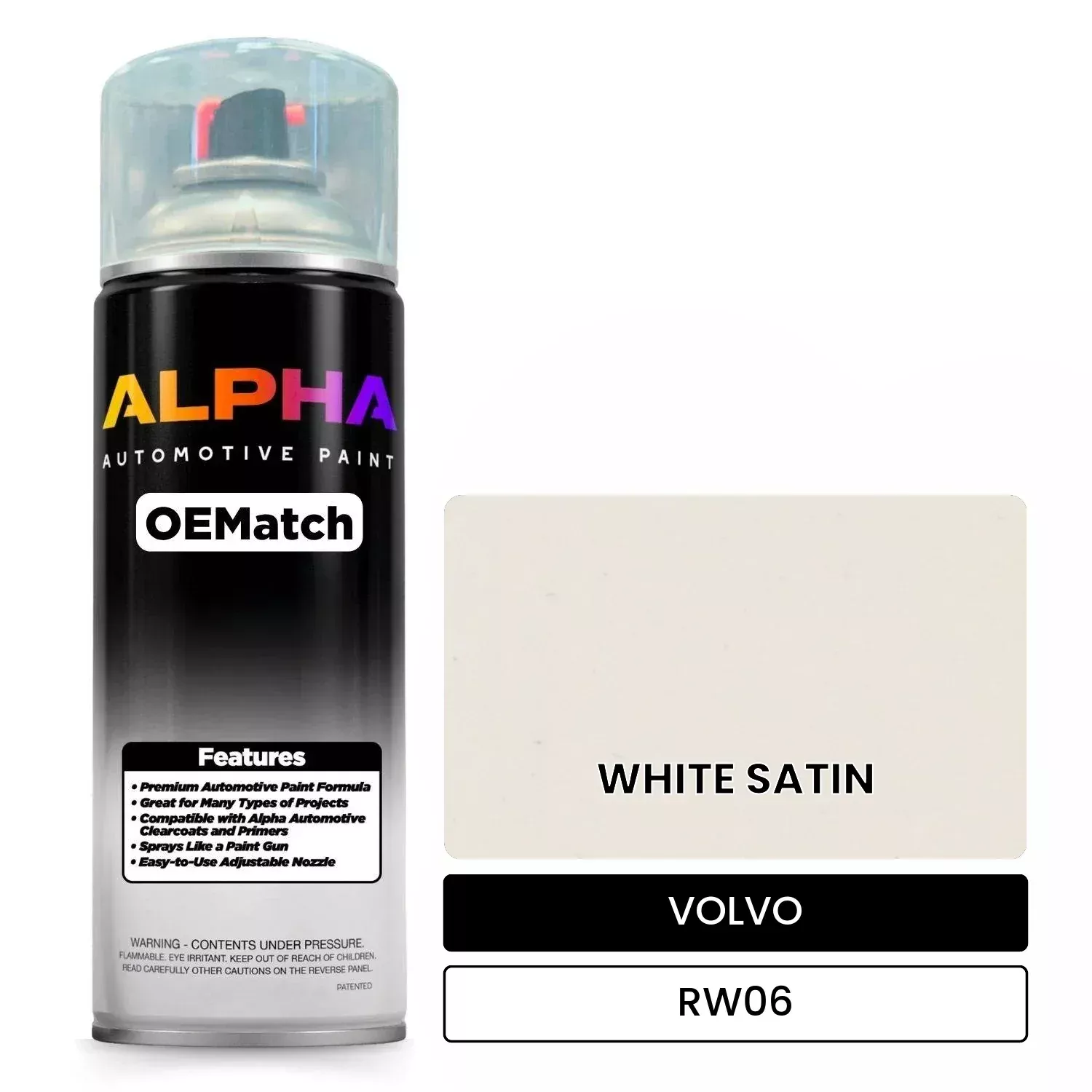 VOLVO WHITE SATIN RW06 | OEMatch Automotive Spraycan